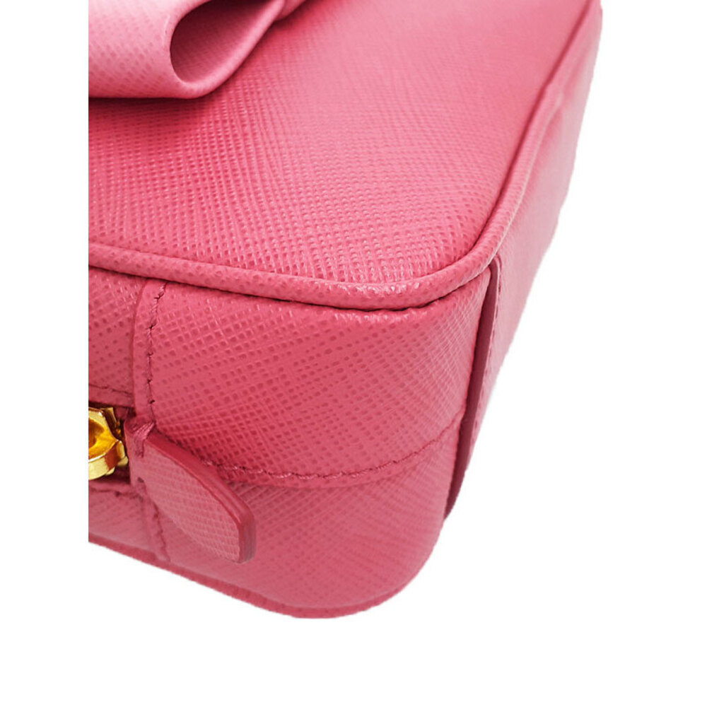 Prada Ribbon Crossbody Leather Shoulder Camera Saffiano Pink Bag - Picture 7 of 9